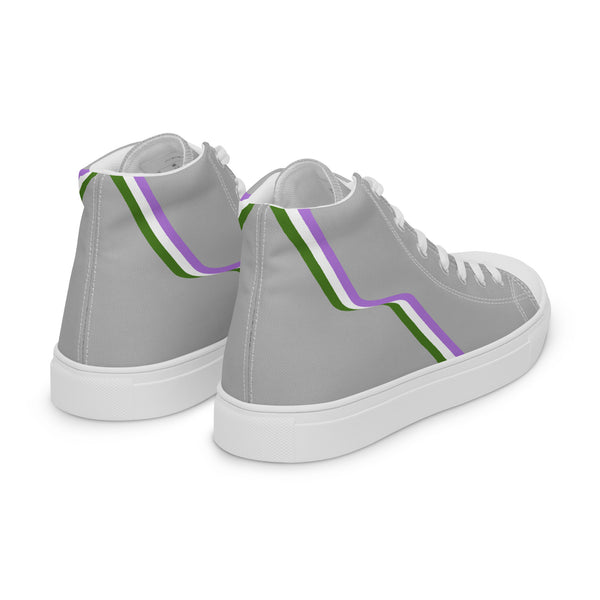 Original Genderqueer Pride Colors Gray High Top Shoes - Women Sizes