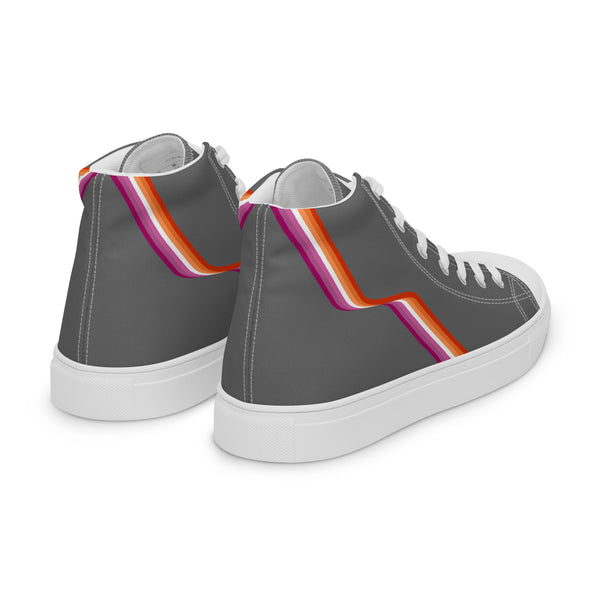 Original Lesbian Pride Colors Gray High Top Shoes - Women Sizes