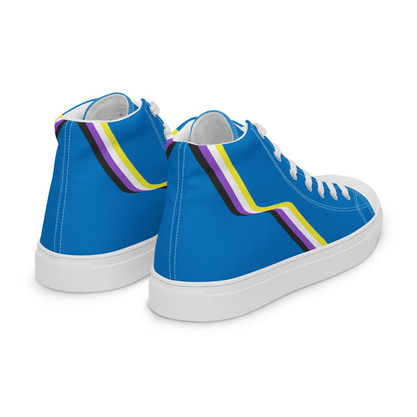 Original Non-Binary Pride Colors Blue High Top Shoes - Women Sizes