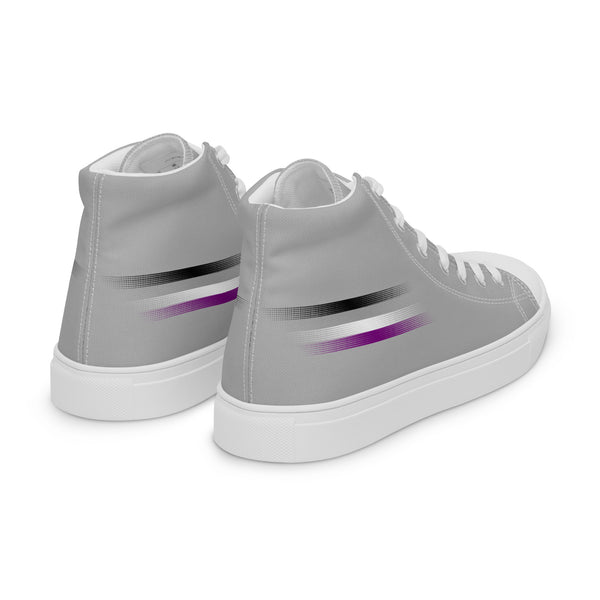 Casual Asexual Pride Colors Gray High Top Shoes - Women Sizes
