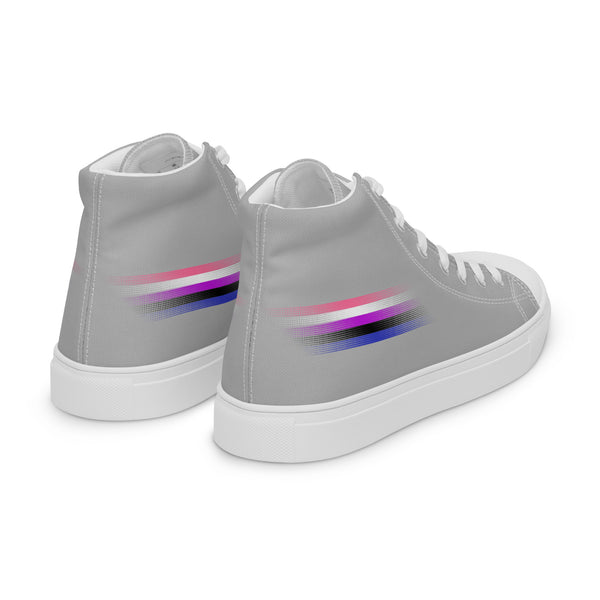Casual Genderfluid Pride Colors Gray High Top Shoes - Women Sizes