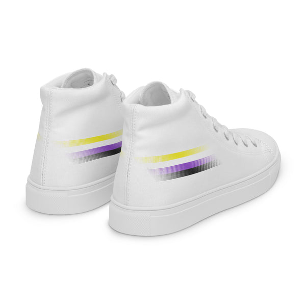 Casual Non-Binary Pride Colors White High Top Shoes - Women Sizes