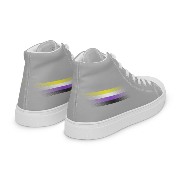 Casual Non-Binary Pride Colors Gray High Top Shoes - Women Sizes