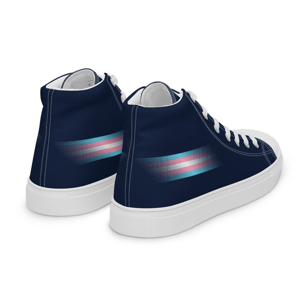 Casual Transgender Pride Colors Navy High Top Shoes - Women Sizes