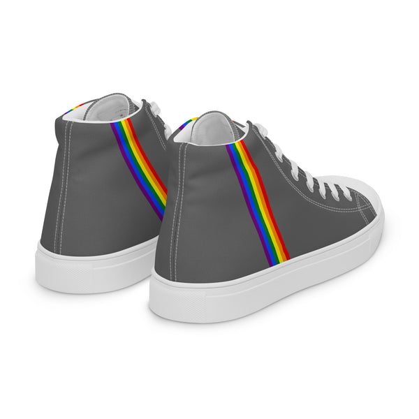 Classic Gay Pride Colors Gray High Top Shoes - Women Sizes