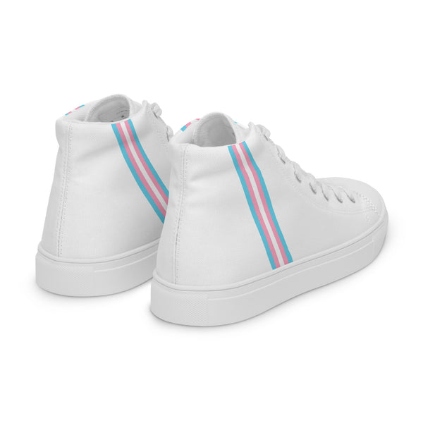 Classic Transgender Pride Colors White High Top Shoes - Women Sizes