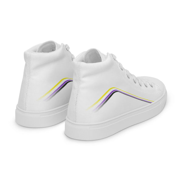 Trendy Non-Binary Pride Colors White High Top Shoes - Women Sizes