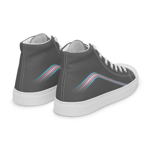 Trendy Transgender Pride Colors Gray High Top Shoes - Women Sizes