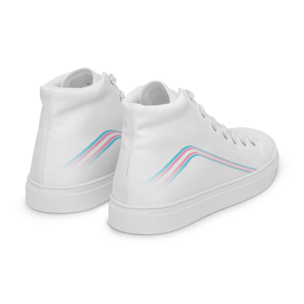 Trendy Transgender Pride Colors White High Top Shoes - Women Sizes