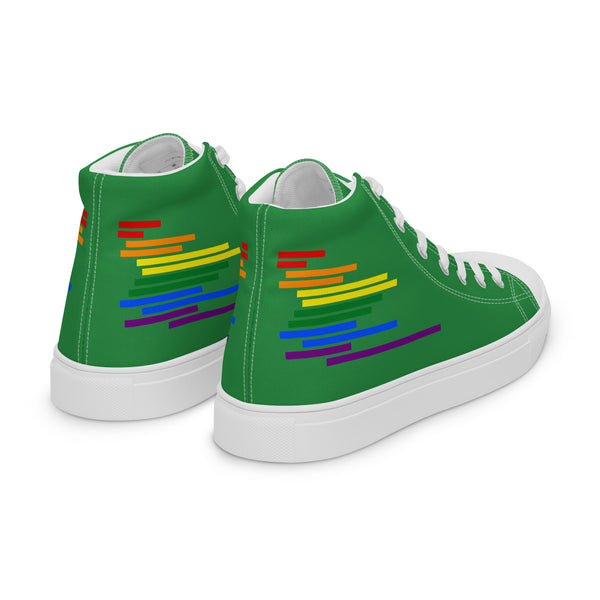 Modern Gay Pride Colors Green High Top Shoes - Women Sizes