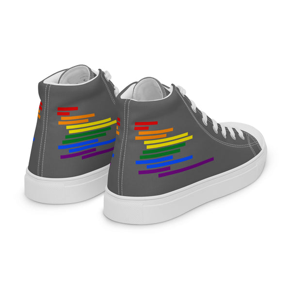 Modern Gay Pride Colors Gray High Top Shoes