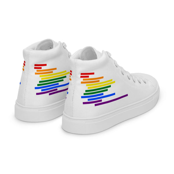 Modern Gay Pride Colors White High Top Shoes