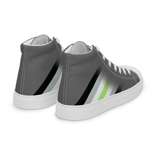 Agender Pride Colors Modern Gray High Top Shoes - Women Sizes
