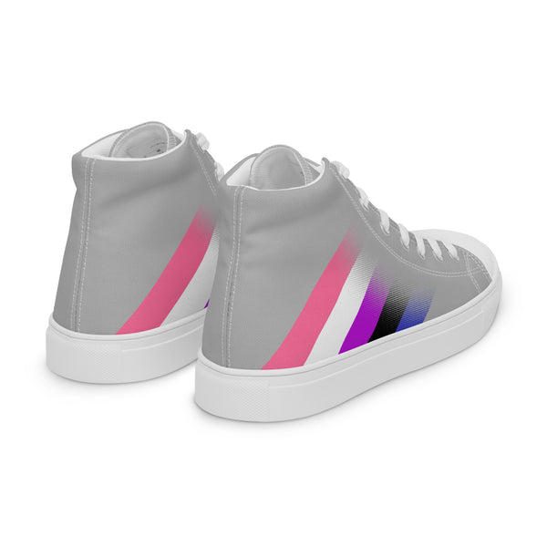 Genderfluid Pride Colors Modern Gray High Top Shoes - Women Sizes