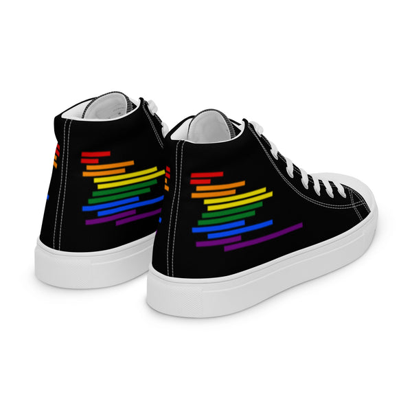 Modern Gay Pride Colors Black High Top Shoes