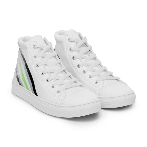Agender Pride Colors Original White High Top Shoes - Women Sizes