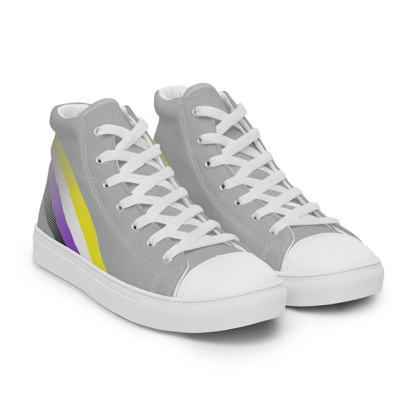 Non-Binary Pride Colors Original Gray High Top Shoes - Women Sizes