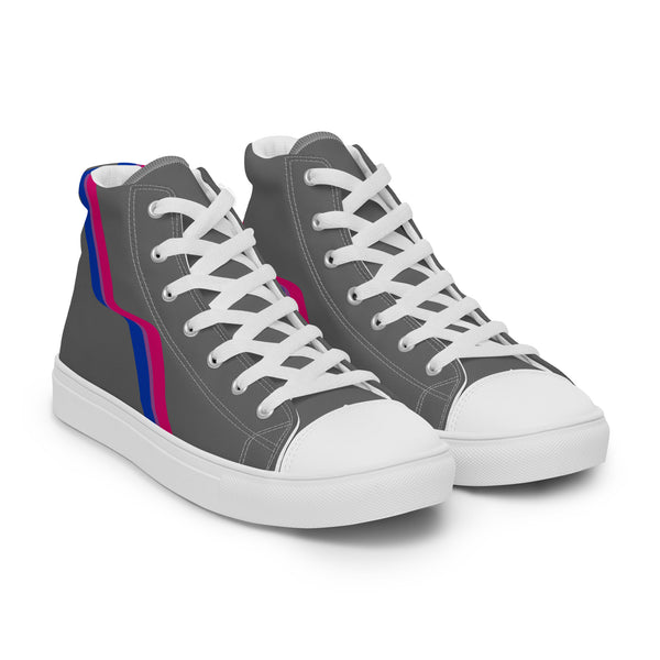 Original Bisexual Pride Colors Gray High Top Shoes - Women Sizes