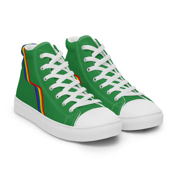 Original Gay Pride Colors Green High Top Shoes - Women Sizes