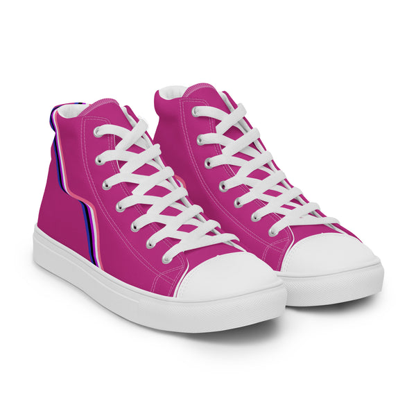 Original Genderfluid Pride Colors Fuchsia High Top Shoes - Women Sizes