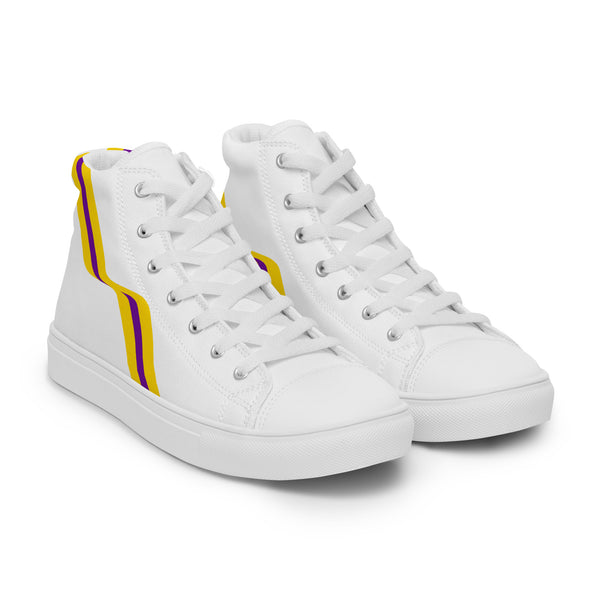 Original Intersex Pride Colors White High Top Shoes - Women Sizes