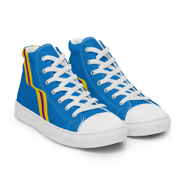 Original Intersex Pride Colors Blue High Top Shoes - Women Sizes