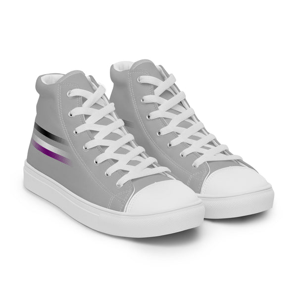 Casual Asexual Pride Colors Gray High Top Shoes - Women Sizes