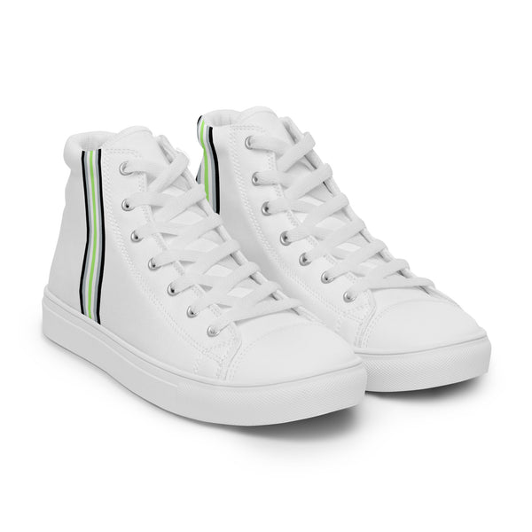 Classic Agender Pride Colors White High Top Shoes - Women Sizes