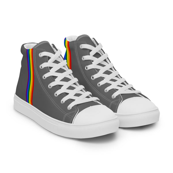 Classic Gay Pride Colors Gray High Top Shoes - Women Sizes