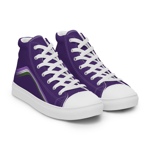 Trendy Genderqueer Pride Colors Purple High Top Shoes - Women Sizes