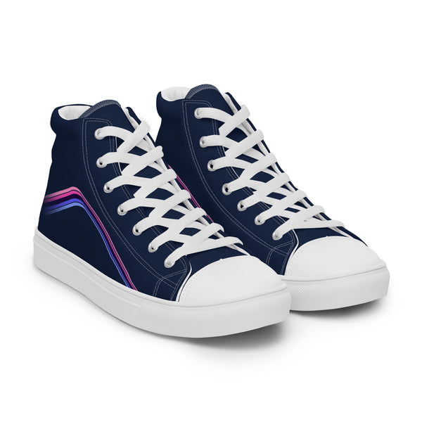 Trendy Omnisexual Pride Colors Navy High Top Shoes - Women Sizes