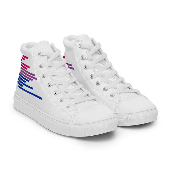 Modern Bisexual Pride Colors White High Top Shoes - Women Sizes