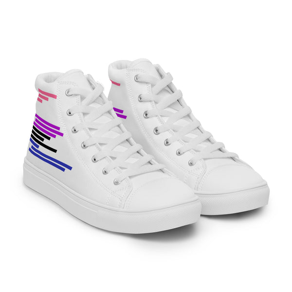 Modern Genderfluid Pride Colors White High Top Shoes - Women Sizes
