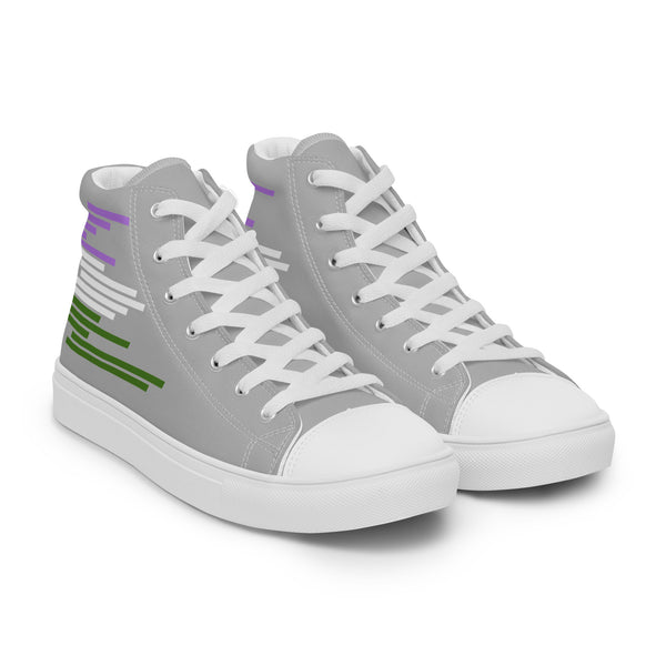 Modern Genderqueer Pride Colors Gray High Top Shoes - Women Sizes