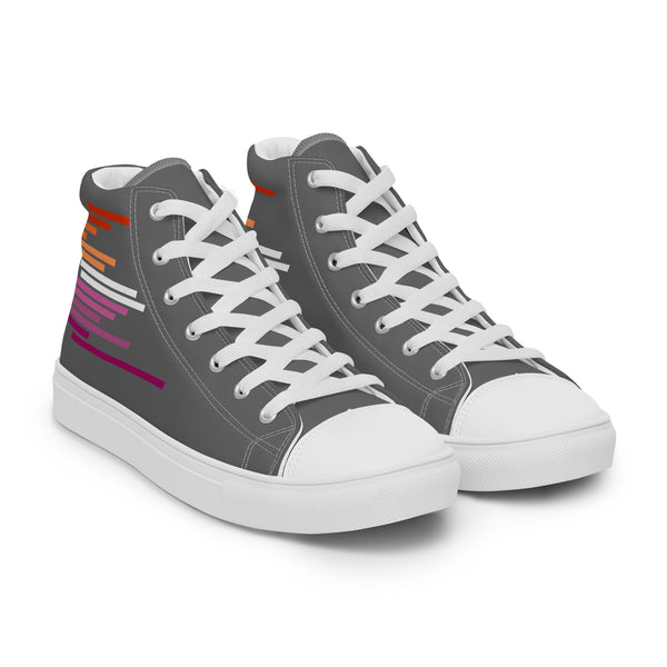 Modern Lesbian Pride Colors Gray High Top Shoes - Women Sizes