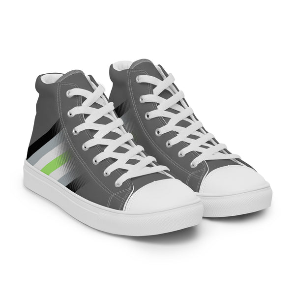 Agender Pride Colors Modern Gray High Top Shoes - Women Sizes
