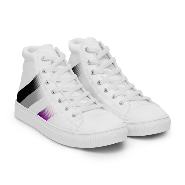 Asexual Pride Colors Modern White High Top Shoes - Women Sizes