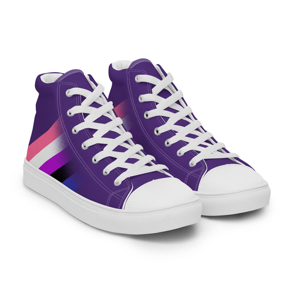 Genderfluid Pride Colors Modern Purple High Top Shoes - Women Sizes