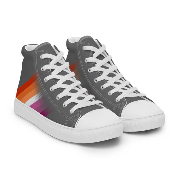 Lesbian Pride Colors Modern Gray High Top Shoes - Women Sizes