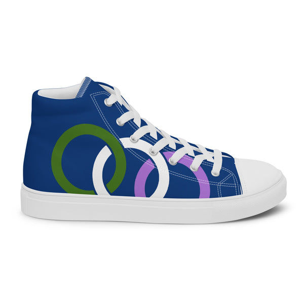 Simple Genderqueer Pride Blue High Top Shoes