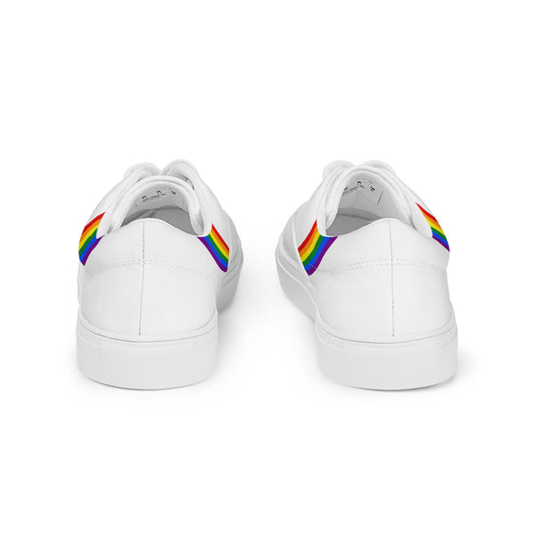 Classic Gay Pride Colors White Lace-up Shoes