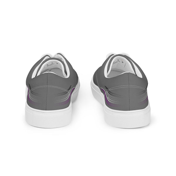 Modern Asexual Pride Colors Gray Lace-up Shoes - Women Sizes