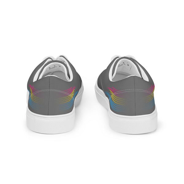 Modern Pansexual Pride Colors Gray Lace-up Shoes - Women Sizes