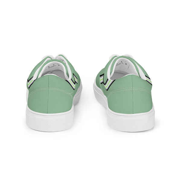 Original Agender Pride Colors Green Lace-up Shoes - Women Sizes