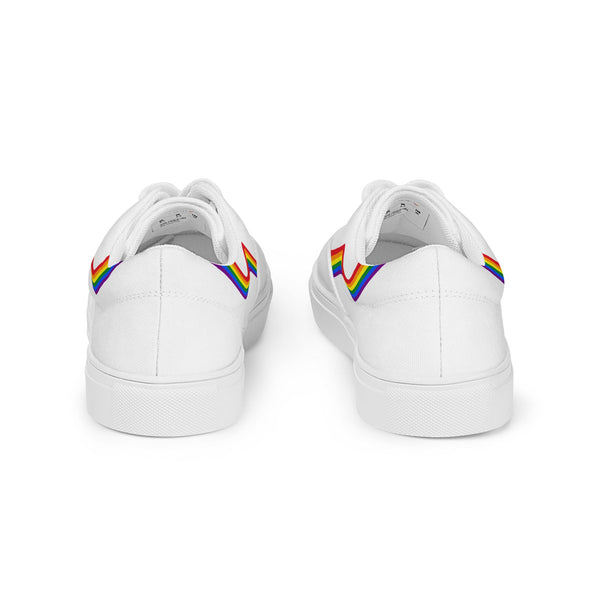 Original Gay Pride Colors White Lace-up Shoes