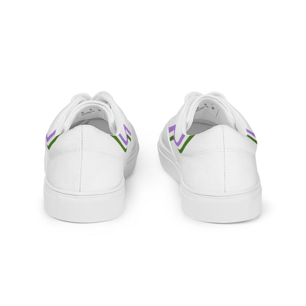 Original Genderqueer Pride Colors White Lace-up Shoes - Women Sizes