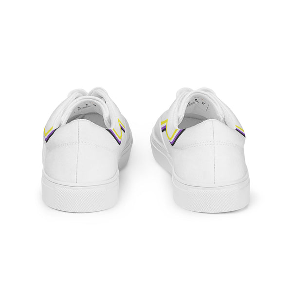 Original Non-Binary Pride Colors White Lace-up Shoes - Women Sizes