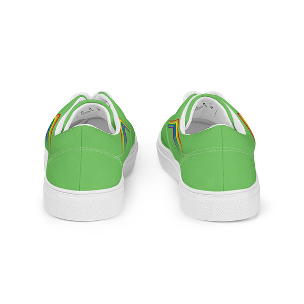 Trendy Gay Pride Colors Green Lace-up Shoes - Women Sizes