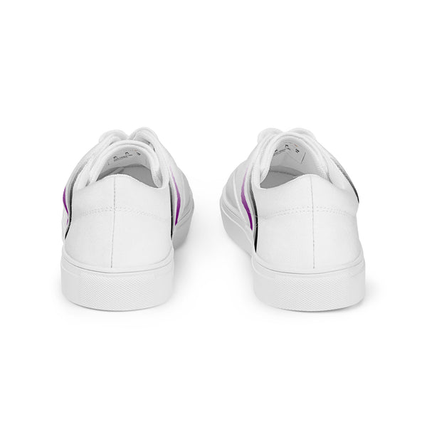 Asexual Pride Colors Modern White Lace-up Shoes - Women Sizes