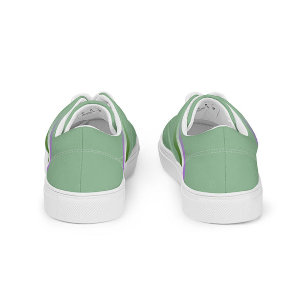 Genderqueer Pride Colors Modern Green Lace-up Shoes - Women Sizes